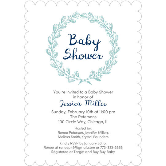 Baby Shower Wreath Invitations